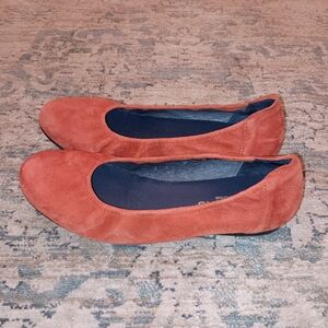 Sabrinas  Orange Navy Leather ballet Flats Size 39